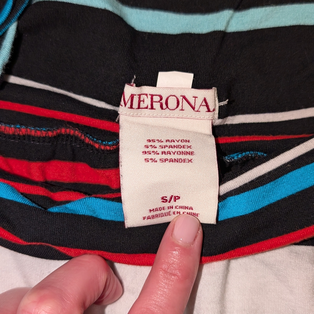 Merona Maxi Skirt - Black, Red, Blue Stripes